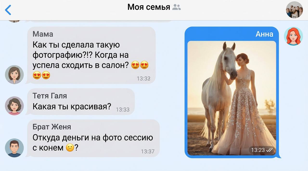 Анна удивила семейный чат